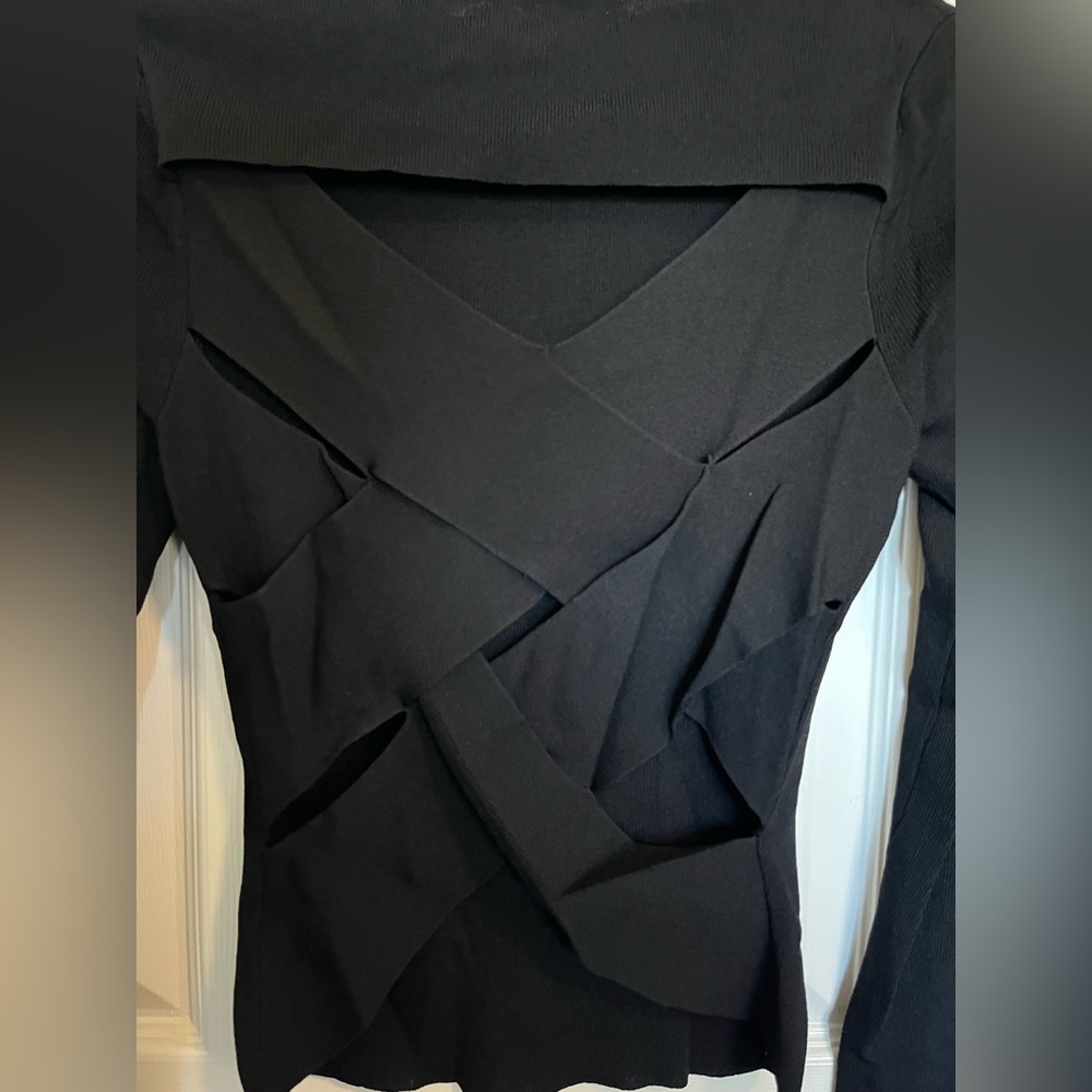 360 SWEATER VEDA OPEN BACK SIZE XS CRISS CROSS BACK - Picture 6 of 7